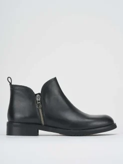 Stivaletti tacco 1cm pelle nero