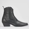 Stivaletti tacco 4cm pelle nero