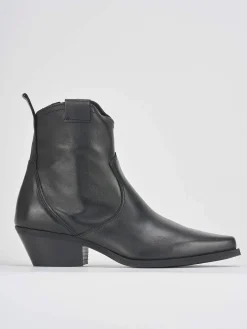 Stivaletti tacco 4cm pelle nero