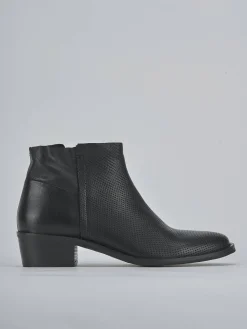 Stivaletti tacco 4cm pelle nero