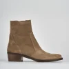 Stivaletti tacco 4cm pelle marrone