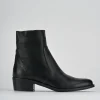Stivaletti tacco 3cm pelle nero