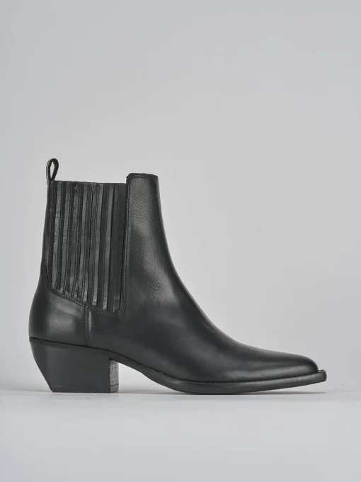 Stivaletti tacco 3cm pelle nero