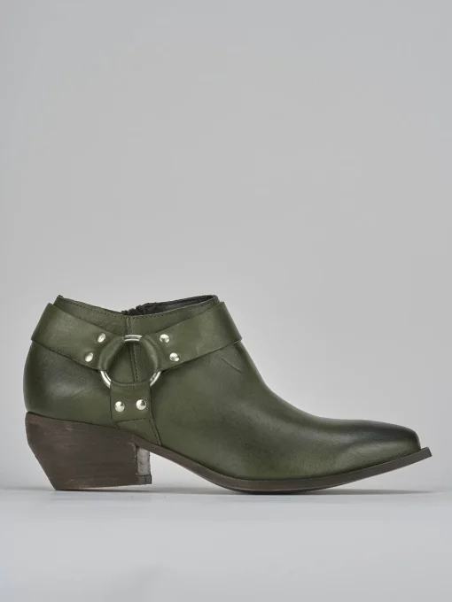 Stivaletti tacco 4cm pelle verde