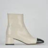 Stivaletti tacco 5cm pelle bianco