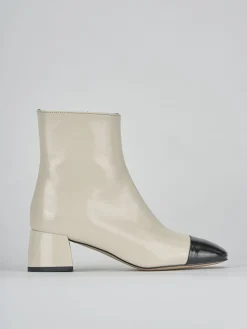 Stivaletti tacco 5cm pelle bianco