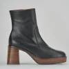 Stivaletti tacco 6cm pelle nero
