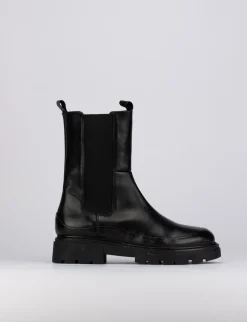Stivaletti tacco 2cm pelle nero