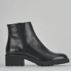 Stivaletti tacco 4cm pelle nero