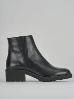 Stivaletti tacco 4cm pelle nero