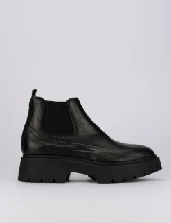 Stivaletti tacco 1cm pelle nero