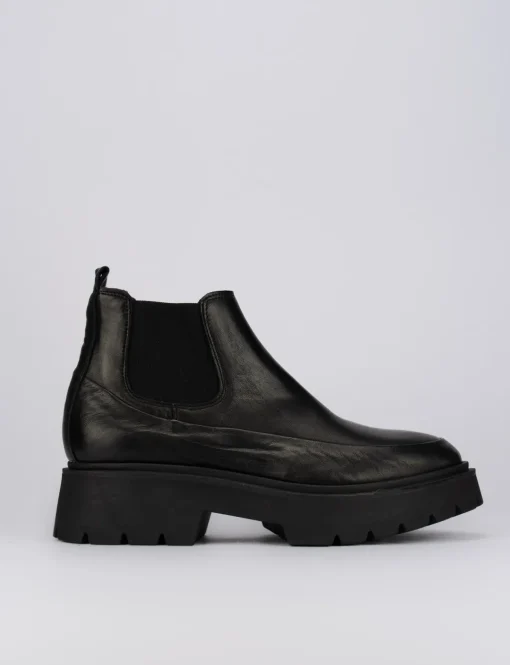 Stivaletti tacco 1cm pelle nero