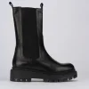 Stivaletti tacco 1cm pelle nero