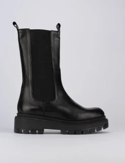 Stivaletti tacco 1cm pelle nero