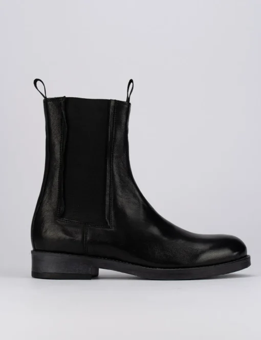 Stivaletti tacco 1cm pelle nero