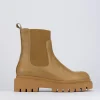 Stivaletti tacco 1cm pelle marrone