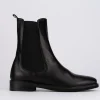 Stivaletti tacco 1cm pelle nero