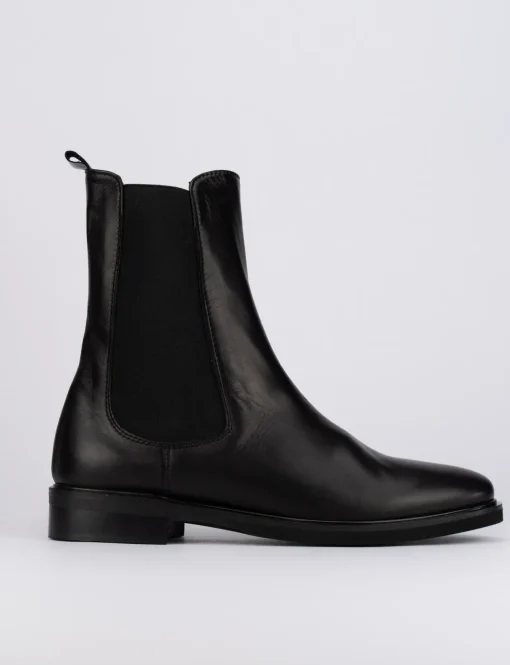 Stivaletti tacco 1cm pelle nero
