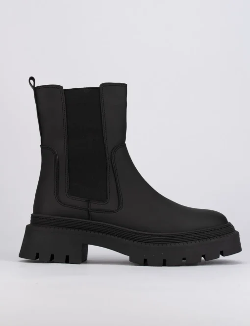 Stivaletti tacco 2cm pelle nero