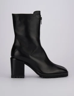 Stivaletti tacco 5cm pelle nero