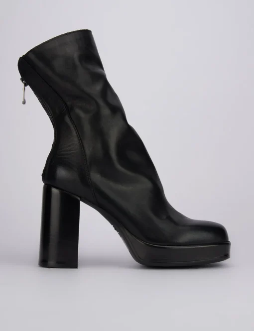 Stivaletti tacco 10cm pelle nero