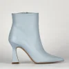 Stivaletti tacco 9cm pelle azzurro