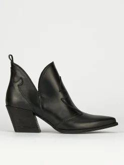 Stivaletti tacco 6cm pelle nero
