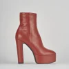 Stivaletti tacco 13cm pelle arancio