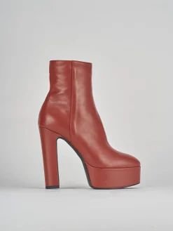 Stivaletti tacco 13cm pelle arancio