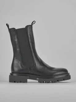 Stivaletti tacco 1cm pelle nero