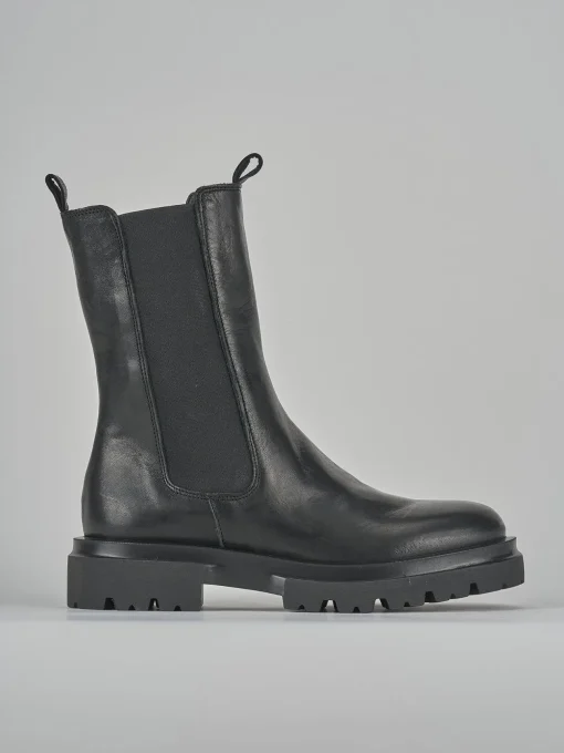 Stivaletti tacco 1cm pelle nero