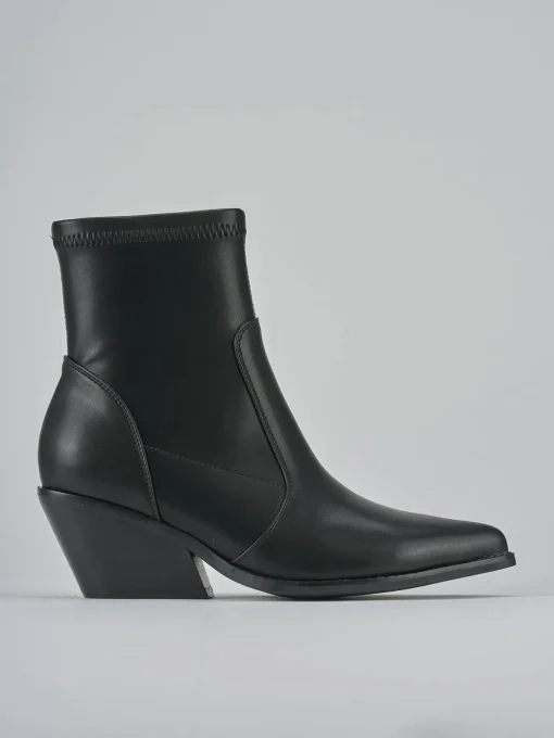 Stivaletti tacco 6cm pelle nero