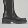 Stivaletti tacco 3cm pelle nero