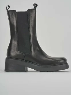Stivaletti tacco 3cm pelle nero