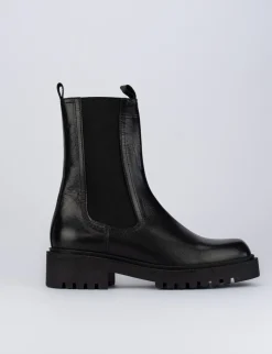 Stivaletti tacco 2cm pelle nero