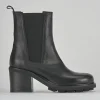 Stivaletti tacco 5cm pelle nero
