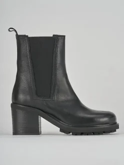 Stivaletti tacco 5cm pelle nero