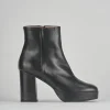 Stivaletti tacco 7cm pelle nero