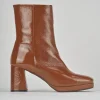 Stivaletti tacco 8cm pelle marrone