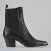 Stivaletti tacco 7cm pelle nero