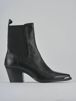 Stivaletti tacco 7cm pelle nero