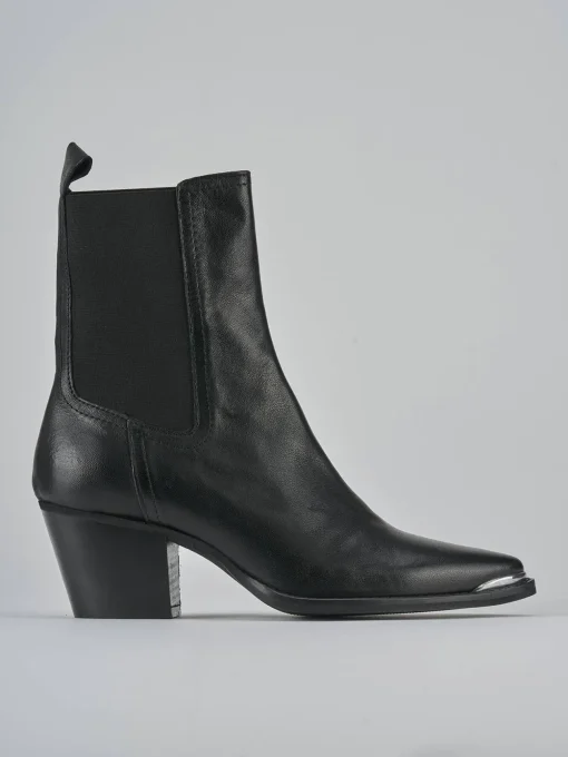 Stivaletti tacco 7cm pelle nero