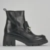 Stivaletti tacco 5cm pelle nero