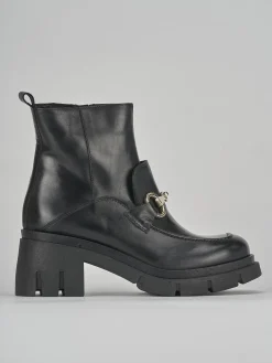 Stivaletti tacco 5cm pelle nero