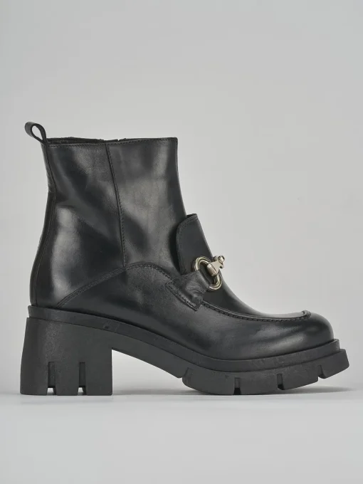 Stivaletti tacco 5cm pelle nero