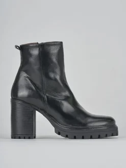 Stivaletti tacco 7cm pelle nero