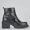 Stivaletti tacco 5cm pelle nero