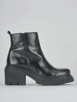 Stivaletti tacco 5cm pelle nero