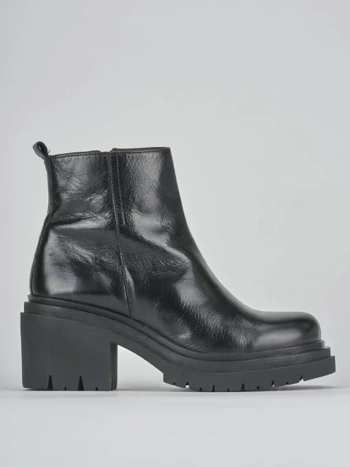 Stivaletti tacco 5cm pelle nero
