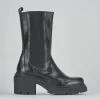 Stivaletti tacco 5cm pelle nero